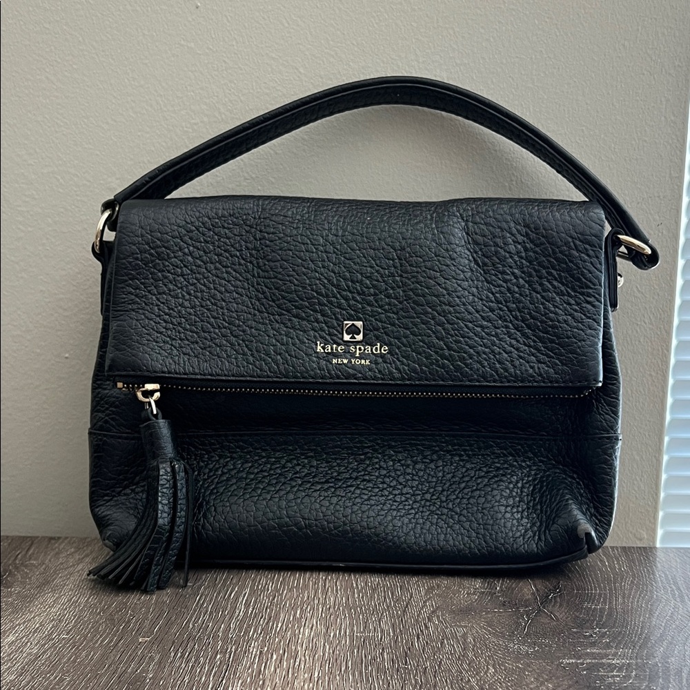 Kate Spade Black Pebbled Leather Shoulder Bag